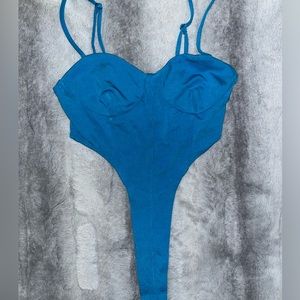 Zara Blue High Cut Bodysuit